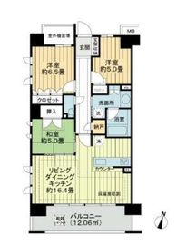 ライオンズ多摩川レジデンス 8階 間取り図