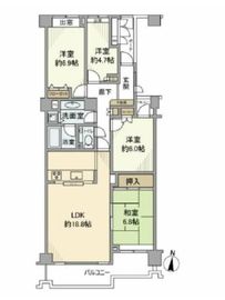 レシオン武蔵小杉 2階 間取り図