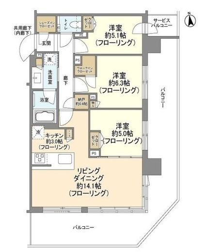 シティタワーズ東京ベイ 29階 間取り図