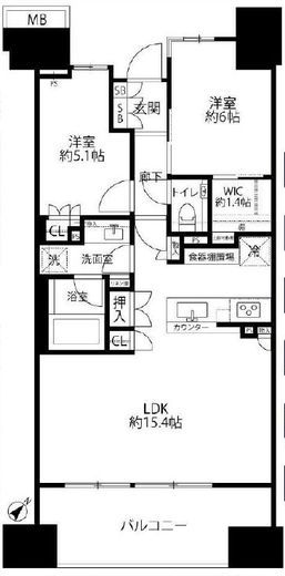 パークホームズ築地グリーンサイド 6階 間取り図