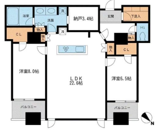 メトロタワー山下町 1602 間取り図