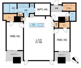 メトロタワー山下町 1602 間取り図