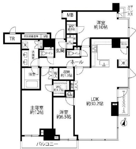パークコート千代田一番町 10階 間取り図