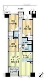 プレミスト佃二丁目 3階 間取り図