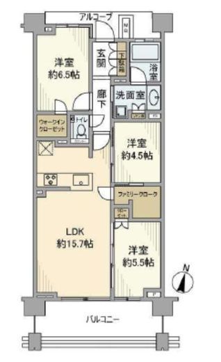 プラウドシティ宮崎台ウエストコート 7階 間取り図