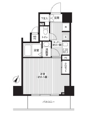 カスタリア初台 602 間取り図