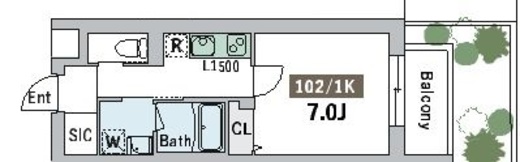 グランデュオ中野4 (GranDuo Nakano4) 102 間取り図