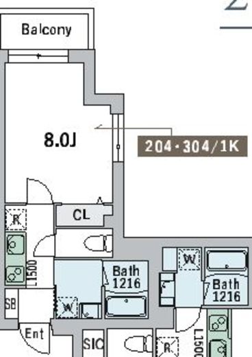 グランデュオ中野4 (GranDuo Nakano4) 304 間取り図