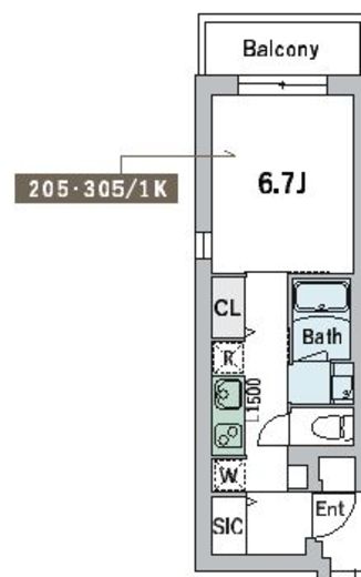グランデュオ中野4 (GranDuo Nakano4) 305 間取り図