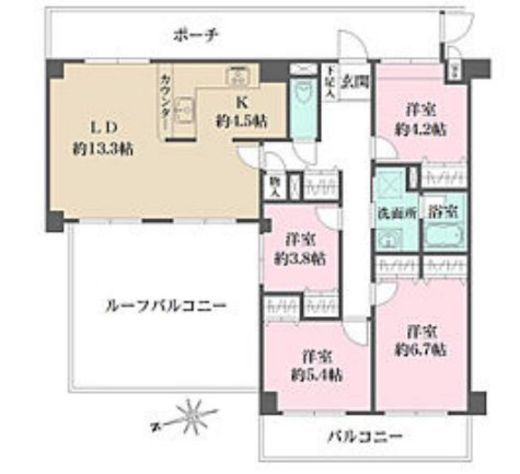 グランデュール石神井 606 間取り図