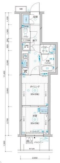 レグラス横浜ポートサイド 9階 間取り図