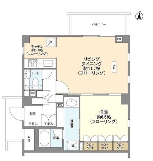 グランドメゾン都立大学 2階 間取り図
