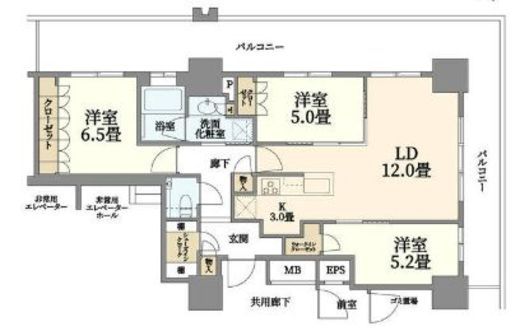 プラウドタワー金町 9階 間取り図