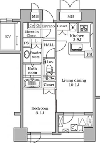 レジディア代官山 302 間取り図