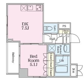 WB court (ダブリュビーコート) 305 間取り図