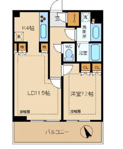 シティタワー新宿 14階 間取り図