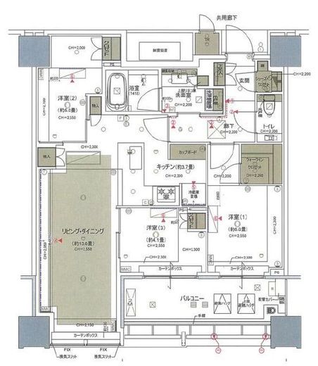 白金ザ・スカイ 19階 間取り図