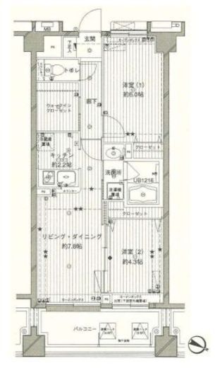 コスモリード西馬込 508 間取り図