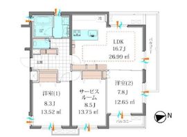 プレスタンテ中葛西 402 間取り図
