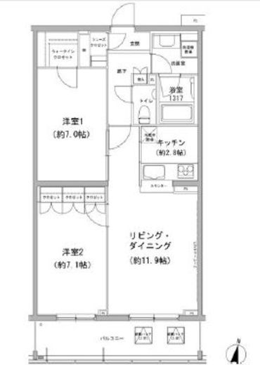 ヒューリックコート雪が谷 110 間取り図