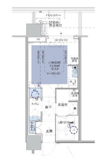 シティタワー新宿 16階 間取り図