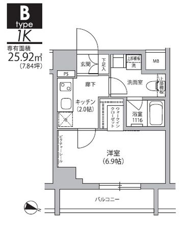 グランドルチェ門前仲町 202 間取り図
