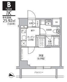 グランドルチェ門前仲町 202 間取り図