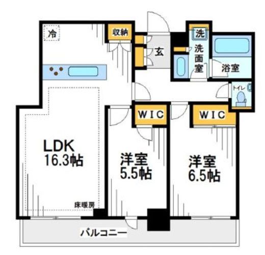 ブランズタワー芝浦 21階 間取り図