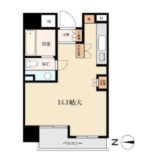 フリーディオ神楽坂 8階 間取り図