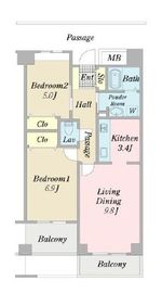 オーバルコート大崎ビュープラザ 206 間取り図