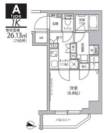 グランドルチェ門前仲町 203 間取り図