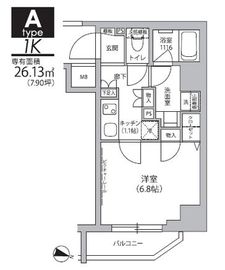 グランドルチェ門前仲町 803 間取り図
