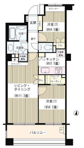パークホームズ市ヶ谷 3階 間取り図