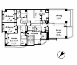 エクセデール西麻布 1階 間取り図