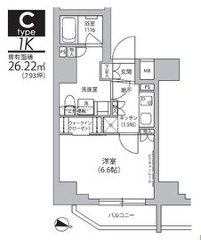 グランドルチェ門前仲町 801 間取り図