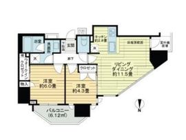 ライオンズ門前仲町レジデンス 6階 間取り図