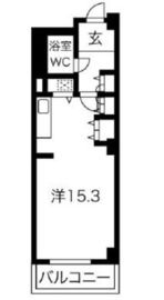 シティコート目黒 1-406 間取り図