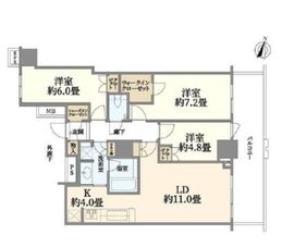 THE KOSUGI TOWER 4階 間取り図