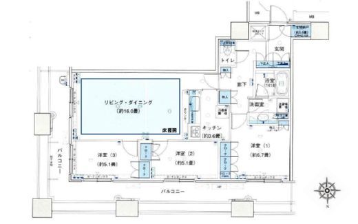 ラゾーナ川崎レジデンス 6階 間取り図