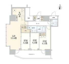 グランリビオ芝大門 9階 間取り図