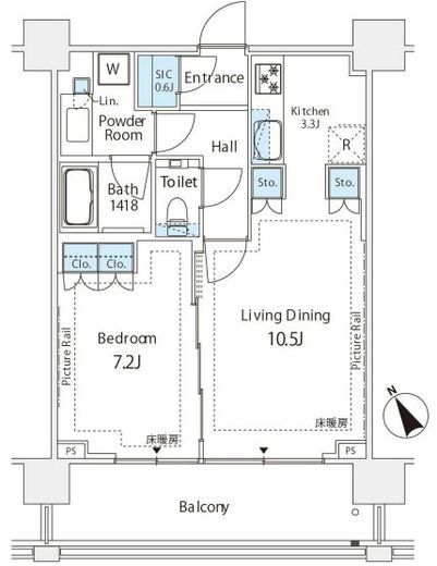 シティタワー新宿 11階 間取り図