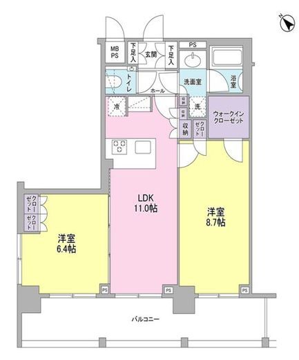 常盤レジデンシア荻窪 808 間取り図