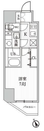 シーズンフラッツ蒲田 301 間取り図