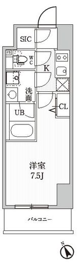 シーズンフラッツ蒲田 303 間取り図