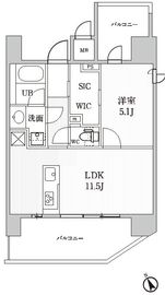 シーズンフラッツ蒲田 1502 間取り図