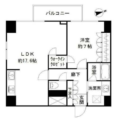 アーバンスタイル立川 609 間取り図