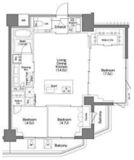 ザ・パークハビオSOHO祐天寺 706 間取り図