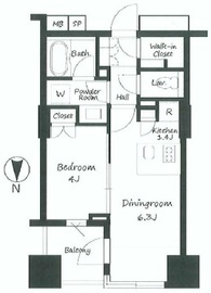 クオリア神南フラッツ 6階 間取り図