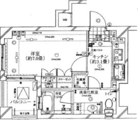 アパガーデンズ新宿戸山公園 2階 間取り図