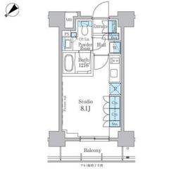 パークアクシス横浜反町公園 405 間取り図